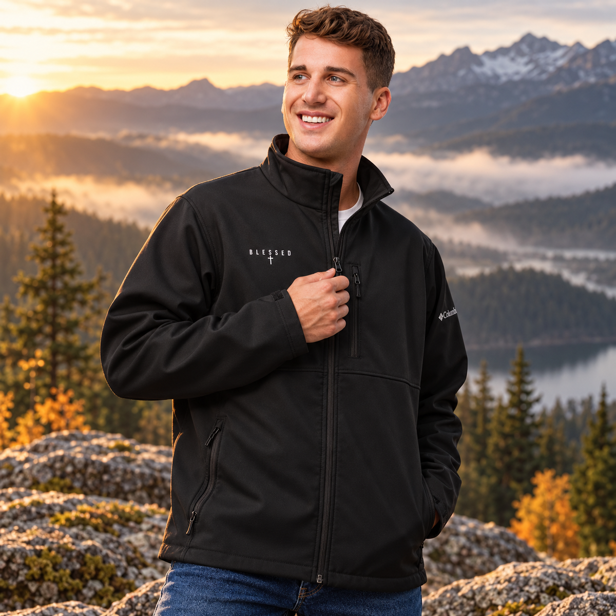 Blessed Men's Columbia Soft Shell Jacket